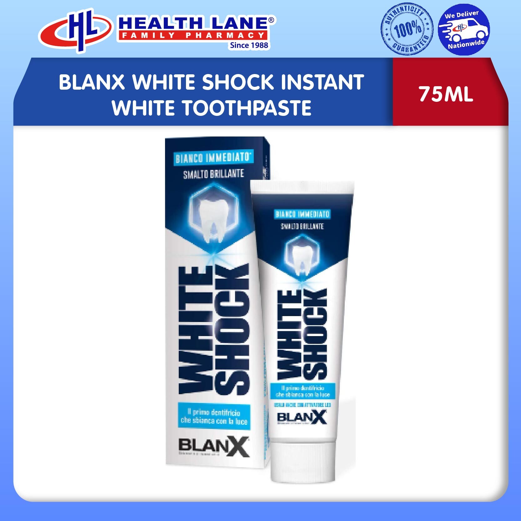 BLANXPUTIHSHOCK INSTANTPUTIHUBAT GIGI (75ML)